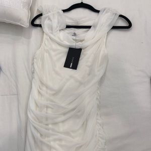 White rushed fashion Nova dress